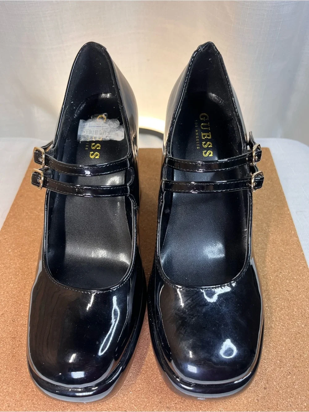 GUESS Black Patent Platform Mary Jane Pumps — Size 7.5